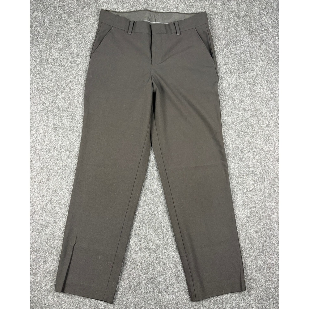 Van Heusen Boys Dress Pants Black Husky Size 12 Flat Front Trousers Stretch